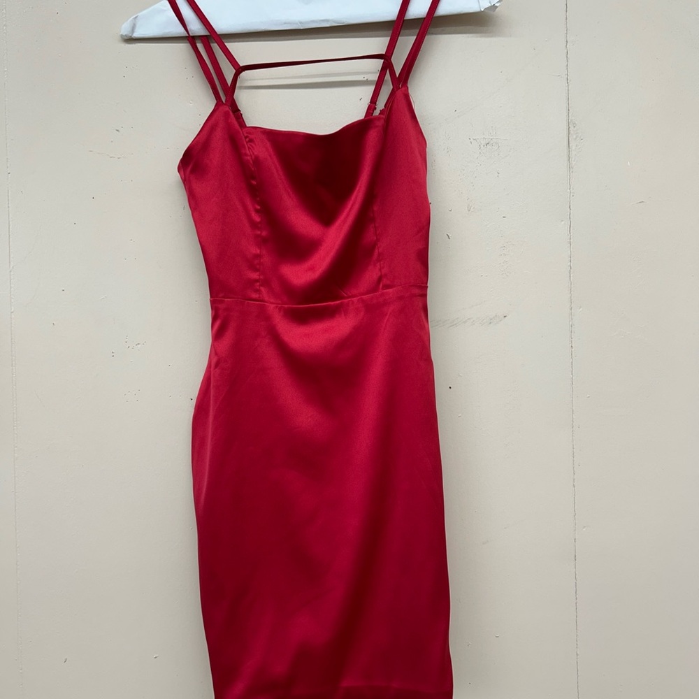 Oh Polly Strapless Red Dress